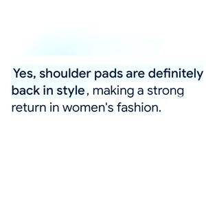 Women’s Shoulder Pads are back in Style!